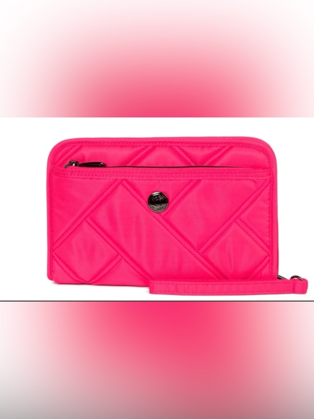 Lug Zeppelin RFID Wristlet Wallet Magenta Quilted NWT
